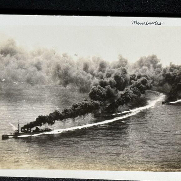 WWI Naval Warship Photograph – US Navy - Smoke Screen at Sea - Manoeuvres - Picture 3 of 6